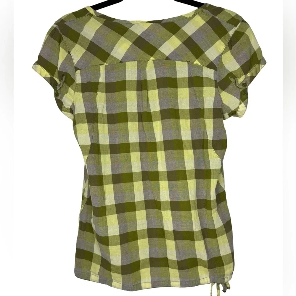 The North Face Organic Cotton Plaid Button Down Short Sleeve Medium - Picture 3 of 11
